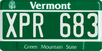 VT license plate XPR683