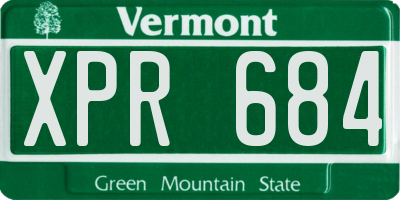 VT license plate XPR684