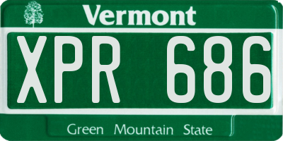 VT license plate XPR686