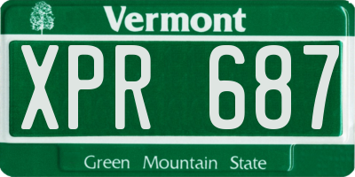 VT license plate XPR687