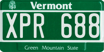 VT license plate XPR688