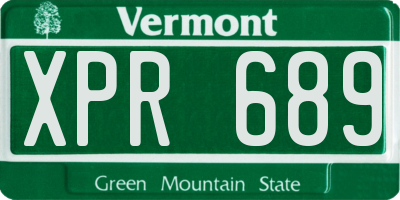 VT license plate XPR689