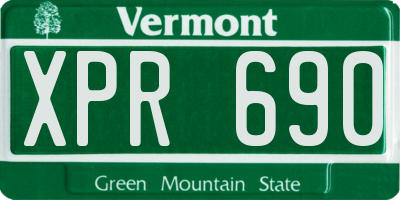 VT license plate XPR690