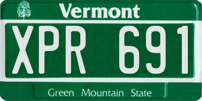 VT license plate XPR691
