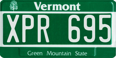 VT license plate XPR695