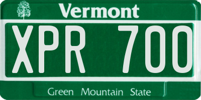 VT license plate XPR700
