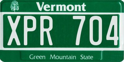 VT license plate XPR704