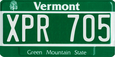 VT license plate XPR705