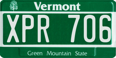 VT license plate XPR706