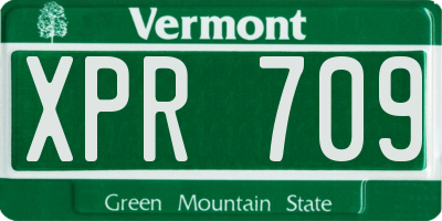 VT license plate XPR709