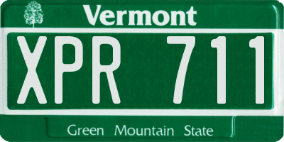 VT license plate XPR711