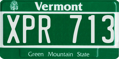 VT license plate XPR713