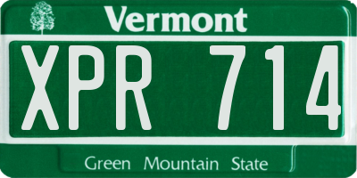 VT license plate XPR714