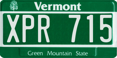 VT license plate XPR715