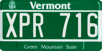 VT license plate XPR716