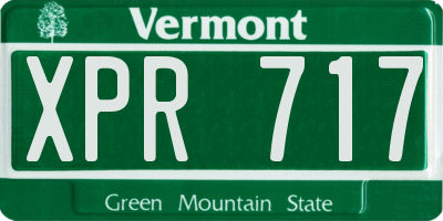 VT license plate XPR717