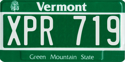 VT license plate XPR719