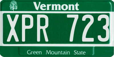 VT license plate XPR723