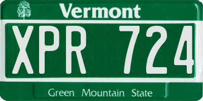 VT license plate XPR724