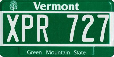 VT license plate XPR727