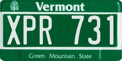 VT license plate XPR731