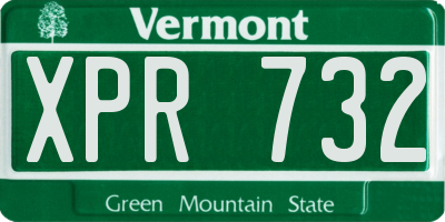 VT license plate XPR732