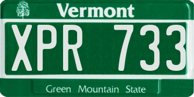 VT license plate XPR733