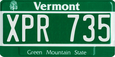 VT license plate XPR735