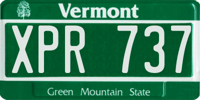 VT license plate XPR737
