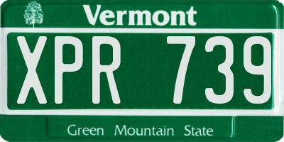 VT license plate XPR739