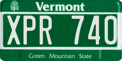 VT license plate XPR740