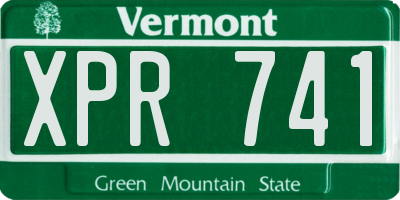 VT license plate XPR741