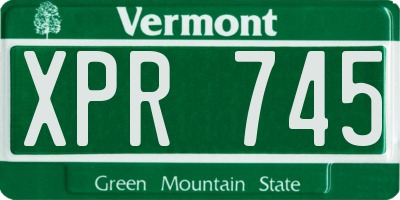 VT license plate XPR745