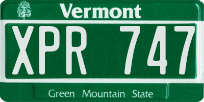 VT license plate XPR747