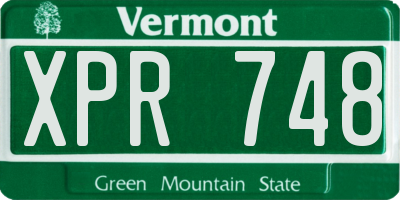VT license plate XPR748