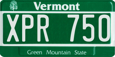VT license plate XPR750