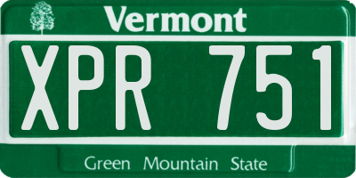 VT license plate XPR751