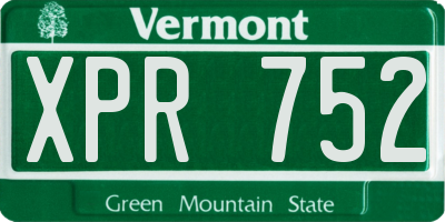 VT license plate XPR752