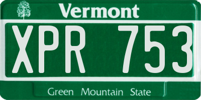 VT license plate XPR753