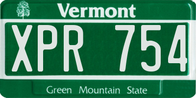 VT license plate XPR754