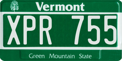 VT license plate XPR755