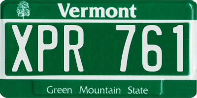 VT license plate XPR761