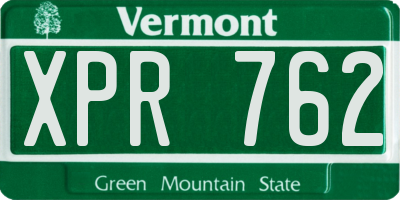 VT license plate XPR762