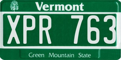 VT license plate XPR763