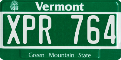 VT license plate XPR764