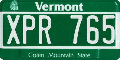VT license plate XPR765