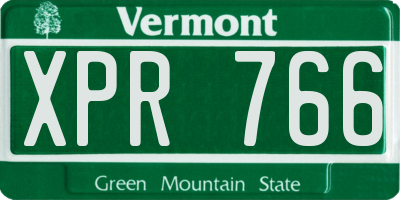 VT license plate XPR766