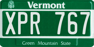 VT license plate XPR767