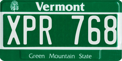 VT license plate XPR768