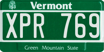 VT license plate XPR769
